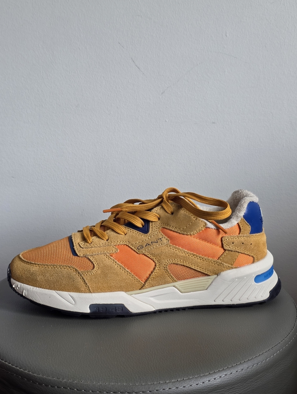 GANT Carst Retro Runner Sneakers Orange Tan Suede Trainers Size 41